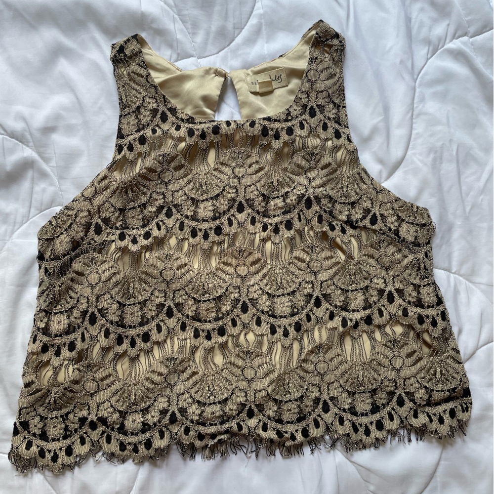 Vintage cropped sleeveless blouse tank top